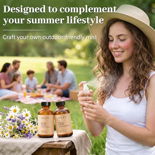 Image of Auelife Lemongrass Essential Oil, 4 Fl Oz Diffuser Oil for Home Fragrance,Candle & Soap Making, Room Spray DIY, Glass Bottle with Dropper