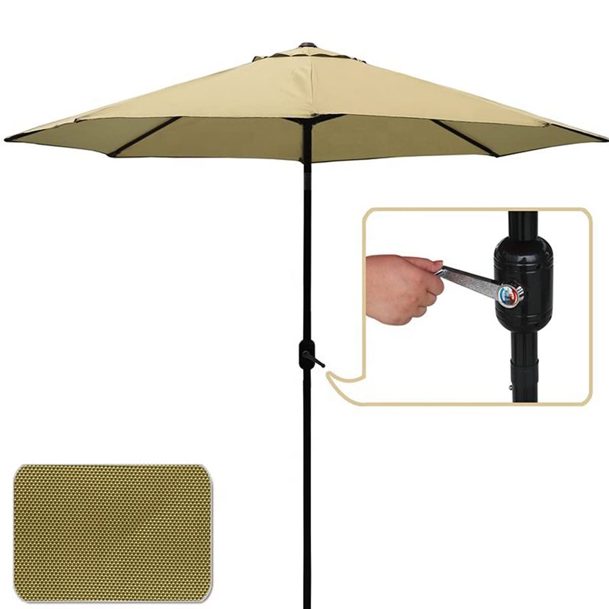 FunSiper Center Pole 9 Ft Patio Luxurious Garden Umbrella without Base