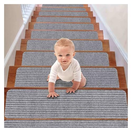 ペット階段滑り止め, 15パック 20cm x 76cm 犬 マット滑り止め, サイズに合わせてカットできます 階段の改装シート タイルおよびガラスの階段に適しています