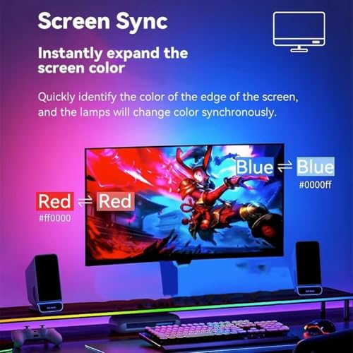 Bande de synchronisation d'écran LED RVB PC ruban rétro-éclairage 27" - 4