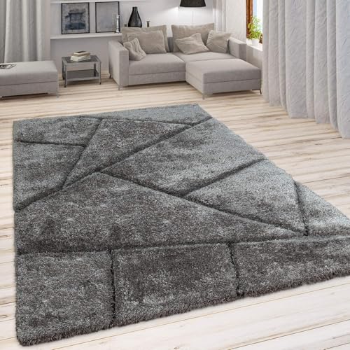 Image of Shaggy Rugs 8 x 10 Feet Soft and Cozy Carpet for Living Room & Hall, Bedroom, and Kids Room Non-Slip, High Pile, Machine Washable, Perfect for Any Room (Grey-A)