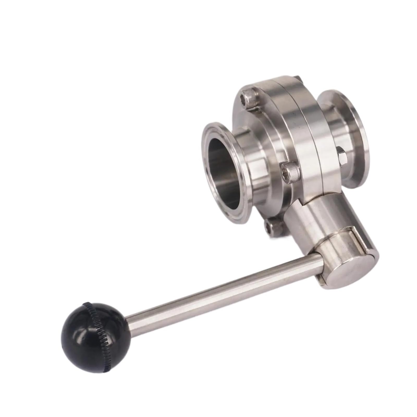 Válvula de mariposa de triple abrazadera sanitaria de acero inoxidable SS304 de 1-1/2 "38 mm for elaborar cerveza y productos lácteos