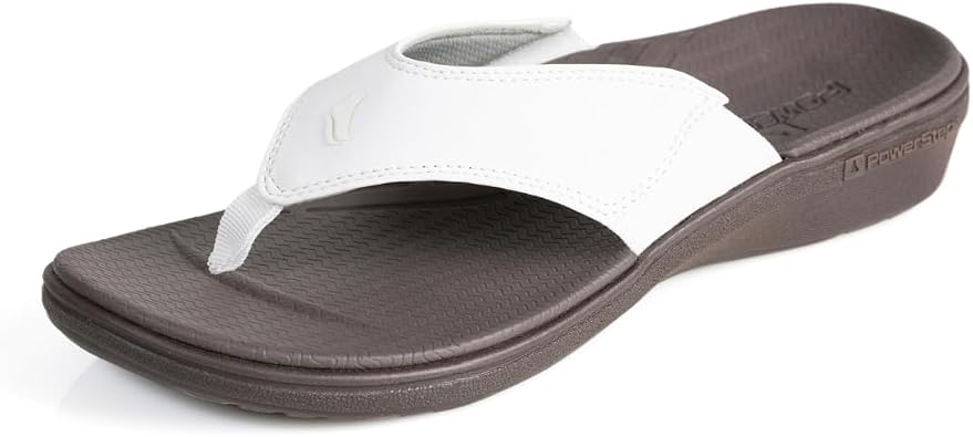 PowerStep Archwear, Womens Arch Supporting Thong Sandal, Womens Orthotic Casual Dress Flip Flop, Shock Absorbing Sole, Plantar Fasciitis Relief, Neutral Arch, Lightweight, Non-Slip Tread