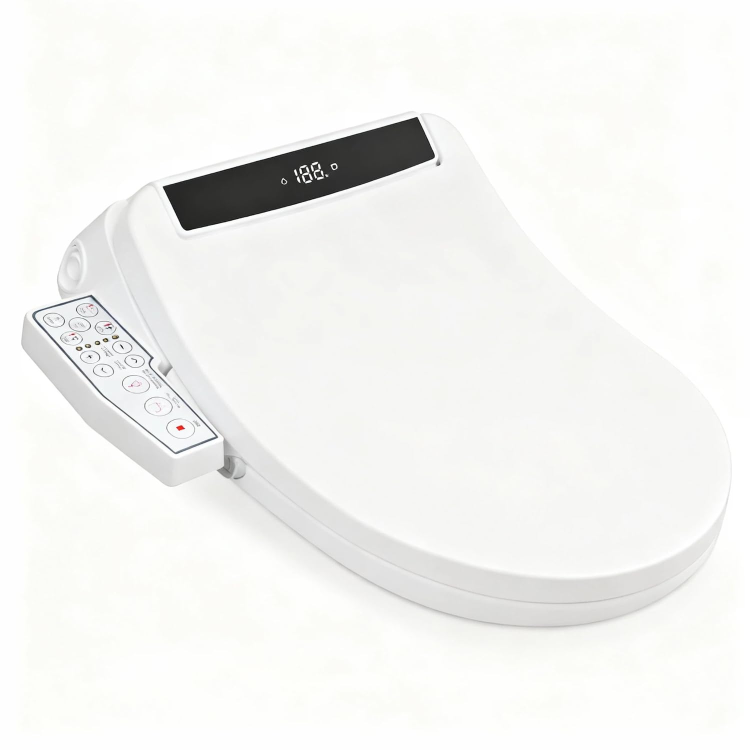 Electric Smart Toilet Seat, Upgraded Heated Bidet with Adjustable Instant Warm Water and Warm Dryer, Night Light, Slow Close Lid (Elongated2 (Side Arm Control))