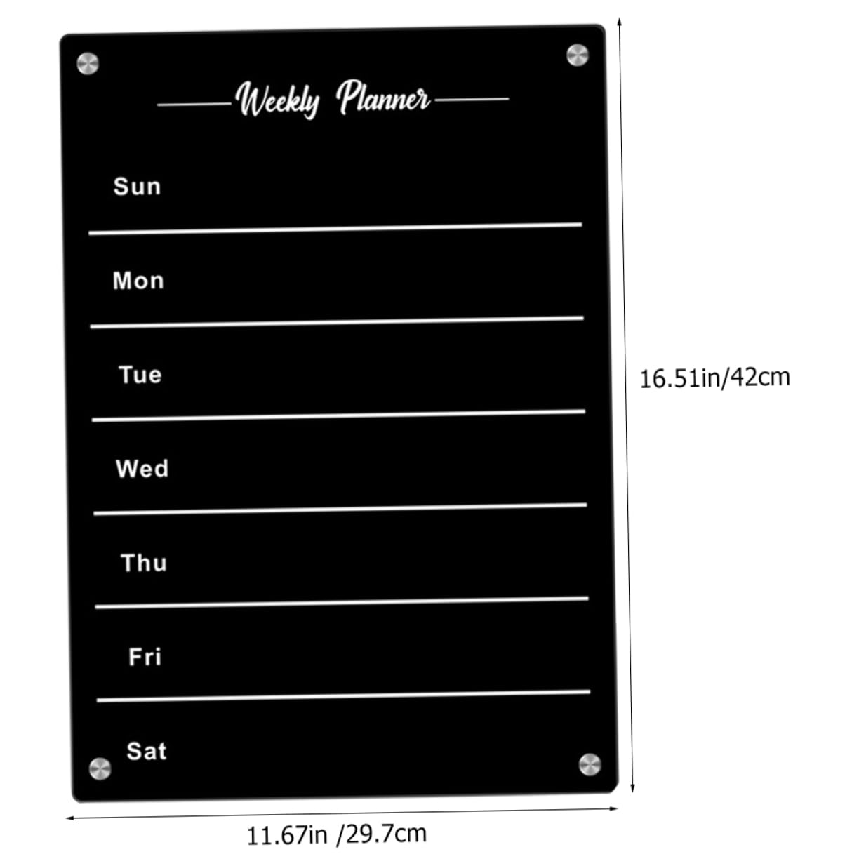 Uonlytech Magnetisches Notiz Planungs Whiteboard aus Schwarzem Acryl mit Glatter Schreibfläche Abwischbar und Praktisch für Kühlschrank und Küchenkalender 1 Satz
