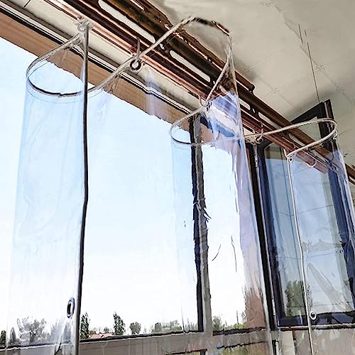 Lona transparente de 4 m x 5 m, impermeable, de PVC, con ojales y cuerda, resistente para camping y uso al aire libre