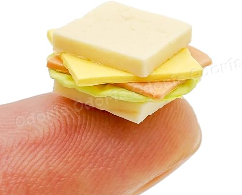 Miniatura 3 de Odoria 1/12 sándwich miniatura 2pcs accesorios de decoración de casa de muñecas