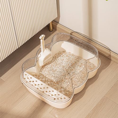 Caja de Arena para Gatos Grande Beige miniatura 4
