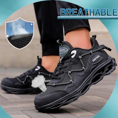 Steel Toe Sneakers for Men Women Composite Toe Safety Shoes Comfortable Lightweight Slip-Resistant Work Tennis Shoes for Construction Industrial Zapatos de Trabajo para Mujer Hombres2