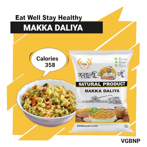 Image of Vasani G Makka Daliya | Corn Porridge | Maize Zea-Mays Makki Makai Sweet Corn Popcorn | Cracked & Broken Corn Dalia for Upma Lapsi Rava Kanji Khichdi Cereal Flakes - 500g