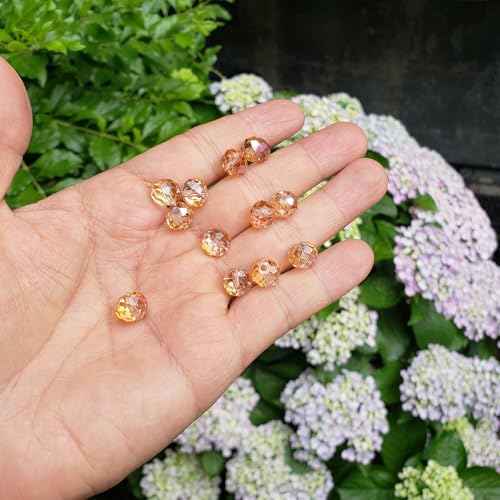 Image of 10mm Rondelle Wine Red Glass Beads for Jewelry Making, 200pcs Faceted Briolette Crytal Spacer Beads for Bracelet Necklace Earring