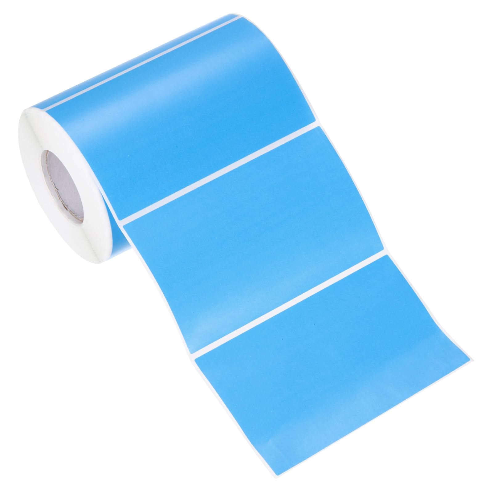 PATIKIL Etichette Adesive Colorate Rettangolari 5" x 3", 500Pz Etichette Adesive Rettangolari Colorate Etichette Adesive per Spostamenti Inventario Imballaggio Scatola, Blu Fluorescente