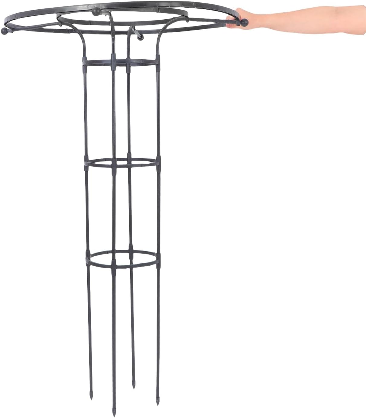 Lurrose Umbrella-Shaped Garden Trellis Rack for Climbing Plants and Flowers Black Vertical Plant Support Frame for Rose Vine Indoor and Outdoor Propagation and Decoration