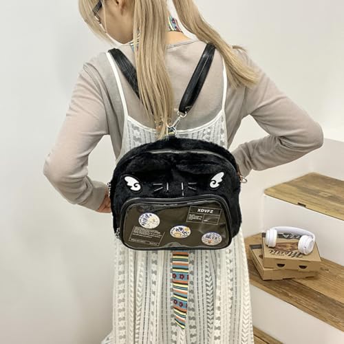 Image of Cute Cat Ita Bag Pin Display Backpack Kawaii Furry Ita Bag Crossbody Y2k Aesthetic Shoulder Purse(Pins NOT Included)