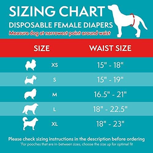 Simple Solution Disposable Dog Diapers for Female Dogs | Super Absorbent Leak-Proof Fit | Wetness Indicator 12 pack
