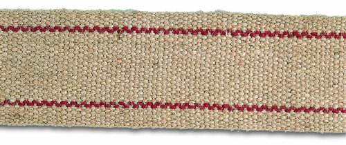 Chapuis FGJ1 - Cinghia in juta grezza, rigata, larghezza 60 mm, lunghezza 5 m, colore: Rosso
