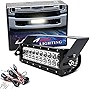 iJDMTOY Lower Bumper Mount 60W LED Light Bar Compatible with 2017-up Ford F-250 F-350 F-450 Super Duty, Includes High Power Double Row LED Lightbar, Insert Mounting Bracket & On/Off Switch Wiring