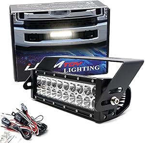 iJDMTOY Lower Bumper Mount 60W LED Light Bar Compatible with 2017-up Ford F-250 F-350 F-450 Super Duty, Includes High Power Double Row LED Lightbar, Insert Mounting Bracket & On/Off Switch Wiring