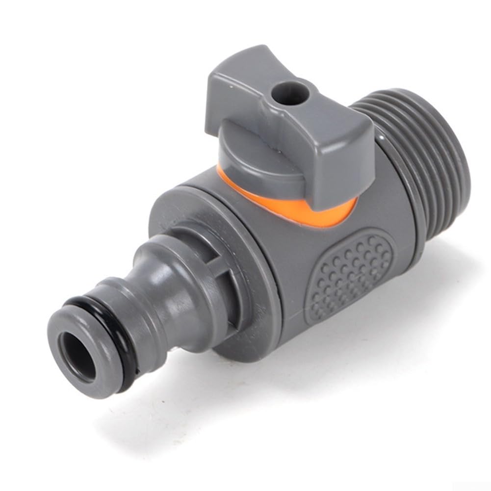 Garden Hose Quick Connector 3/4 Inch with Adjustable Control Valve - No Leak Waterstop Fitting for Outdoor Taps, Car Washing & Gardening - ABS Plastic