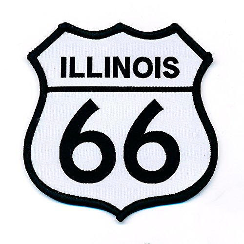 88 x 88 mm Route 66 Illinois USA Mother Road Patch Patch opstrijkbaar 0757 X