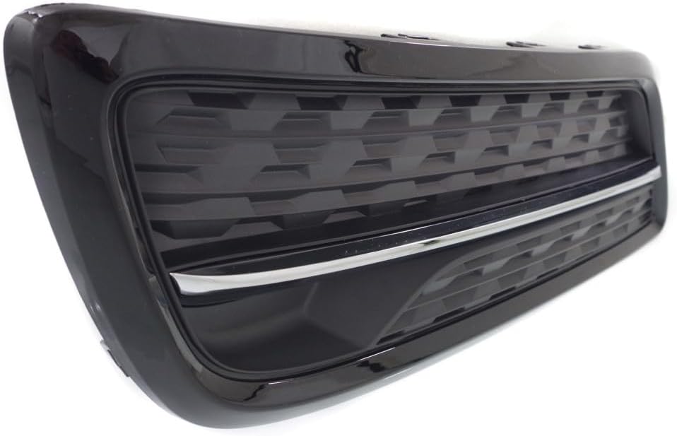 For Acura MDX 2014 2015 2016 Fog Light Cover Driver Side | Front | Plastic | Black | With Chrome Molding Strip | Replacement For AC1038105 | 615343948645, 71107TZ5A00