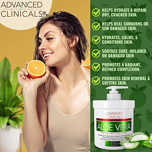Advanced Clinicals ALOE VERA CREAM Vera Lotion Sun Burn Recovery Cream thumb #6