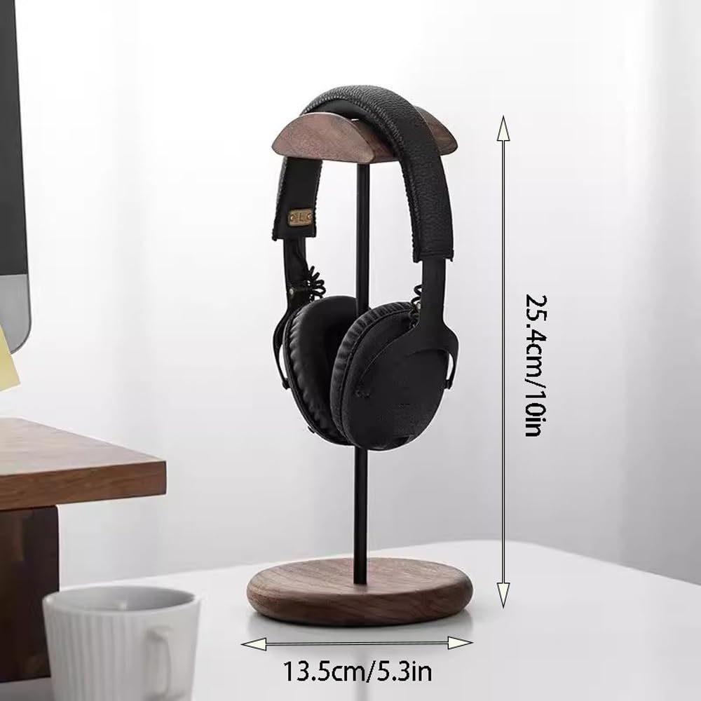Supporto for Cuffie da scrivania - Supporto for Cuffie con Asta di Supporto in Lega di Alluminio, Supporto for Cuffie da Gioco con Piastra di Supporto in Legno