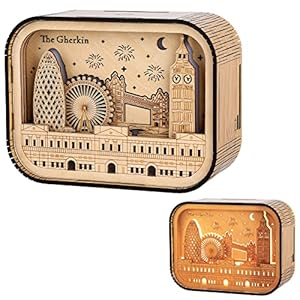 Drmfle London Wahrzeichen Holzornament mit Licht