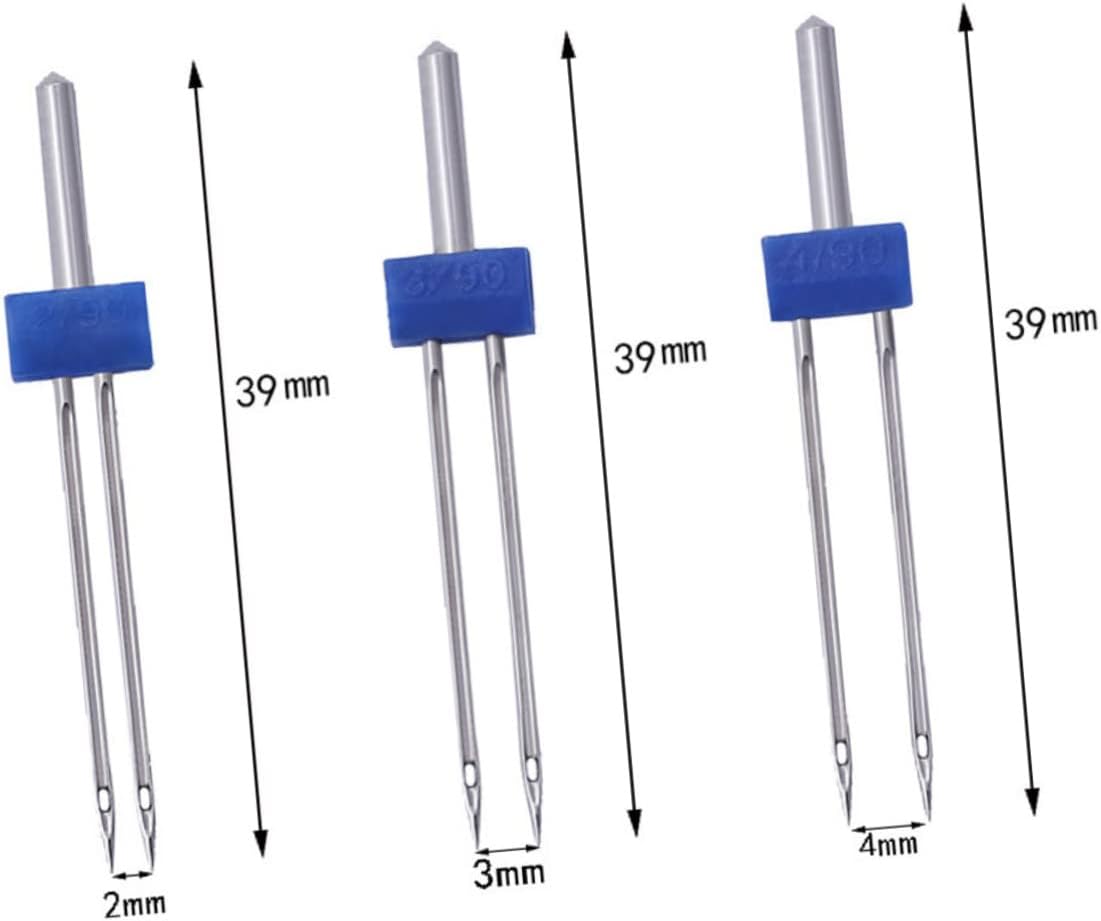 LIFKOME Electric Multi-Function Twin Needles for Sewing Machines 100 Pack 3MM Sewing Double Needle Kit Compatible Household Knits and Fabrics