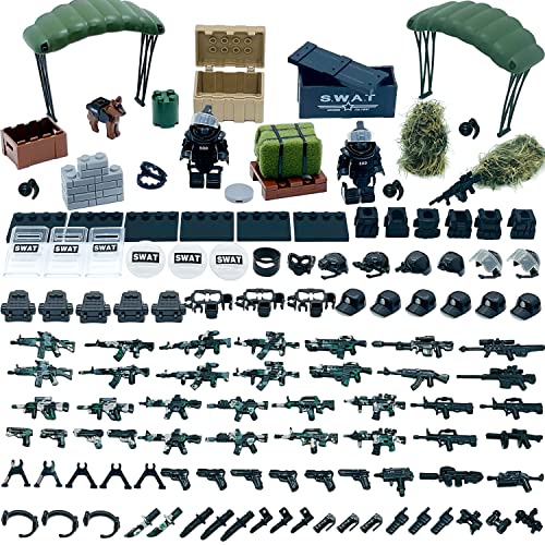 Military Army Weapons Pack Swat Team Bomb Squad Sets Toys For Mini Soldier Figures Machine Guns Parts Accessories Kit For Boys Battle Building Blocks Bricks Toy #TOP19