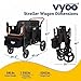 Keenz VYOO Stroller Wagon with Canopy - Foldable Design for Easy Storage, 5 Seating Positions for Kids, Enhanced Child Safety, All-Terrain Mobility, 4-Passangers, Black