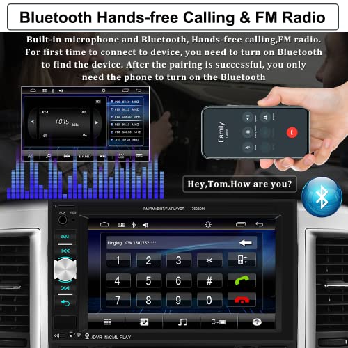 Unitopsci Double Din Car Stereo Car Multimedia Player Bluetooth Audio And Calling 6.2 Inch Lcd Touchscreen Monitor, Mp5 Player Wma Usb Sd Auxiliary Input Fm Radio With Backup Camera Remote Control #TOP2