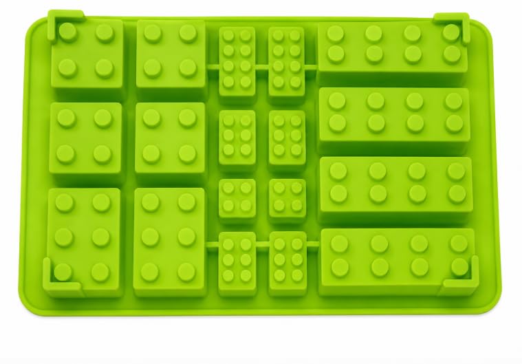 HOMEBAKERS MART 10 Holes Brick Blocks Shaped Rectangular DIY Chocolate Silicone Mold Ice Cube Tray Cake Tools Fondant Moulds Baking Tools (Random Color)-image-1