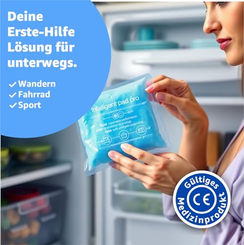 TK Gruppe Timo Kingler Kühlpads Set - MADE IN GERMANY - Kühlakkus Gel, klein & Groß Wärmekissen & Kühlpacks - Kühlkissen - Weisheitszahn & Fieber - Kinder & Erwachsene (3x blau - 16x16 cm)