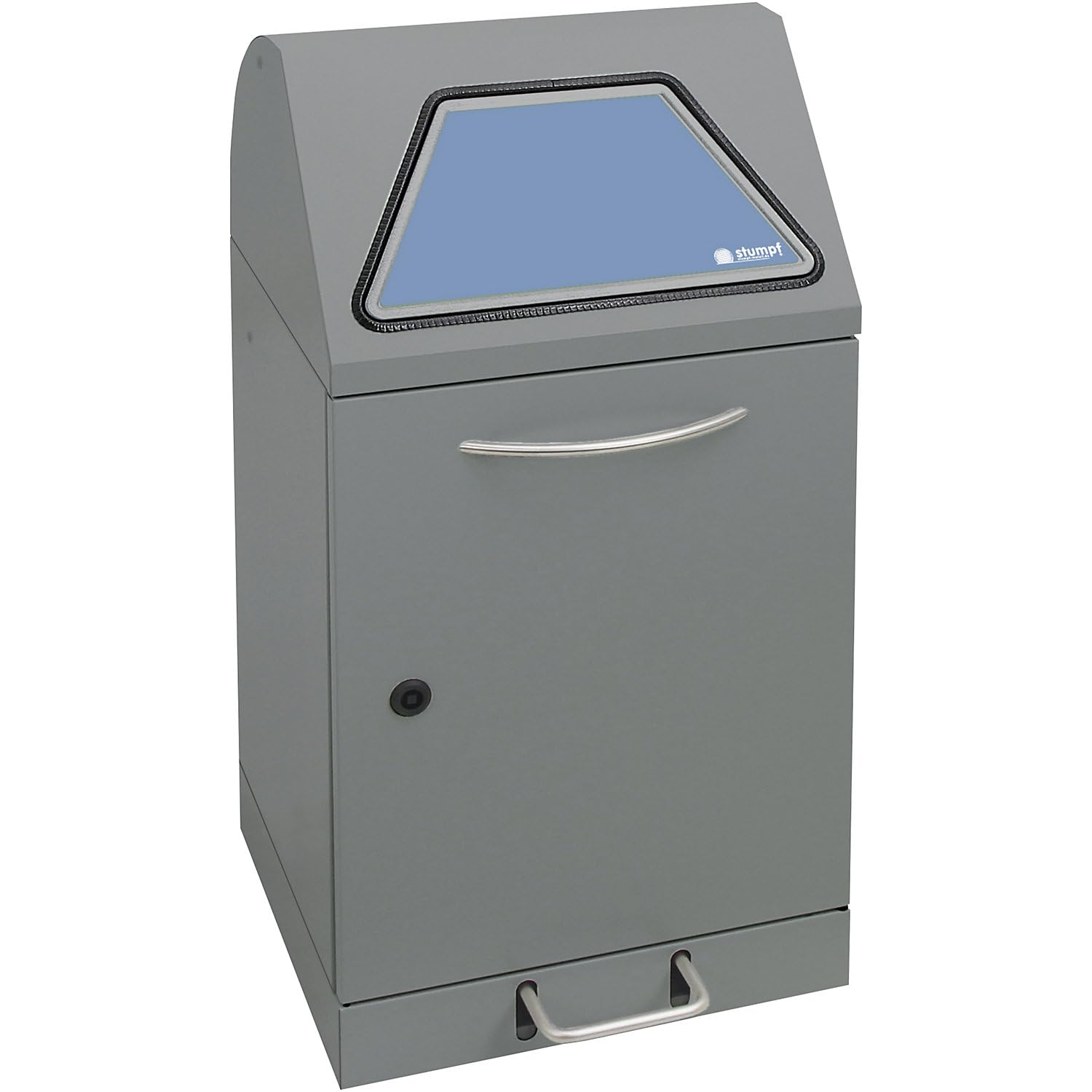 Moduł segregacji odpadów Vario 45, struktura szarego aluminium, system ProSlide, 45 litrów, dźwignia pedałowa