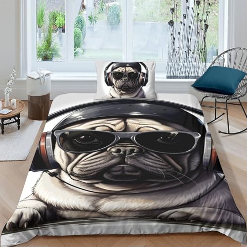 Housse de couette 135x200cm imprimé 3D pag en microfibre douce avec taie