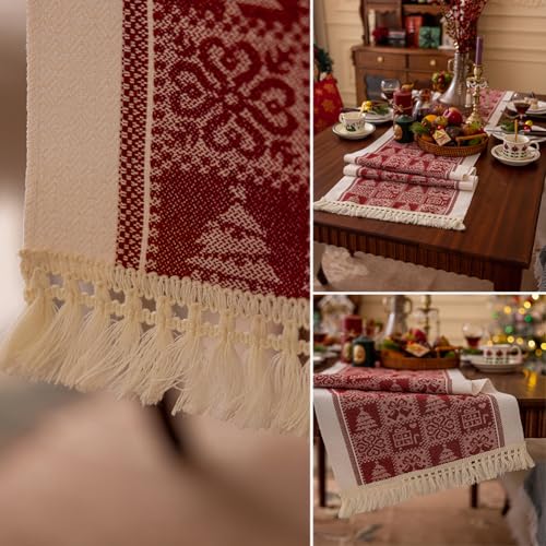 Chemin de table rustique rouge pour protéger et embellir votre table