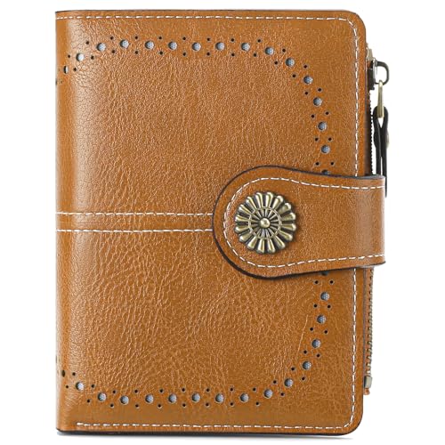 Image of Small Wallet for Women Bifold Credit Card Holder RFID Blocking with Zipper Pocket