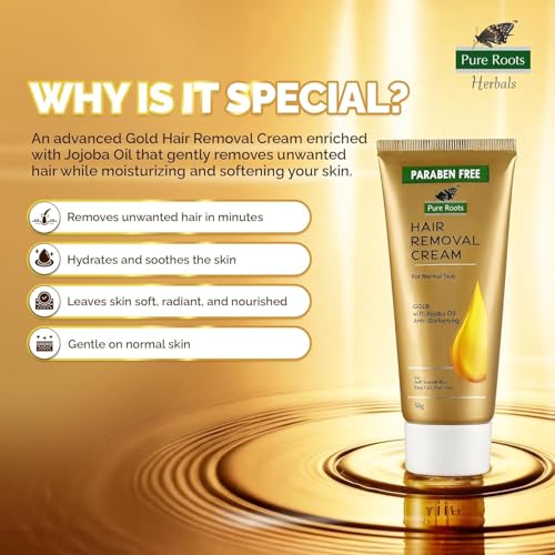 Image of Pure Roots Hair Removal Cream 50g Pack of 3 Combo (GOLD 50G PK2)