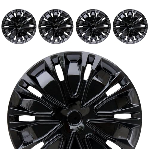 Image of Hubcap Wheel Cover Replacement R16 Hub Caps Universal-Fit Steel Wheel Rim Cover ABS Material Exterior Accessories for Car Truck SUV -Set of 4(16-inch,Black)
