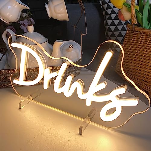 Image of Drinks Table Number Neon Sign Desk Lamp Night Light Wedding Letter LED Neon Sign Wedding Table Decorations Neon Light Shop Bedroom Home Room Decor Christmas Party Warm White USB 30x12.7CM