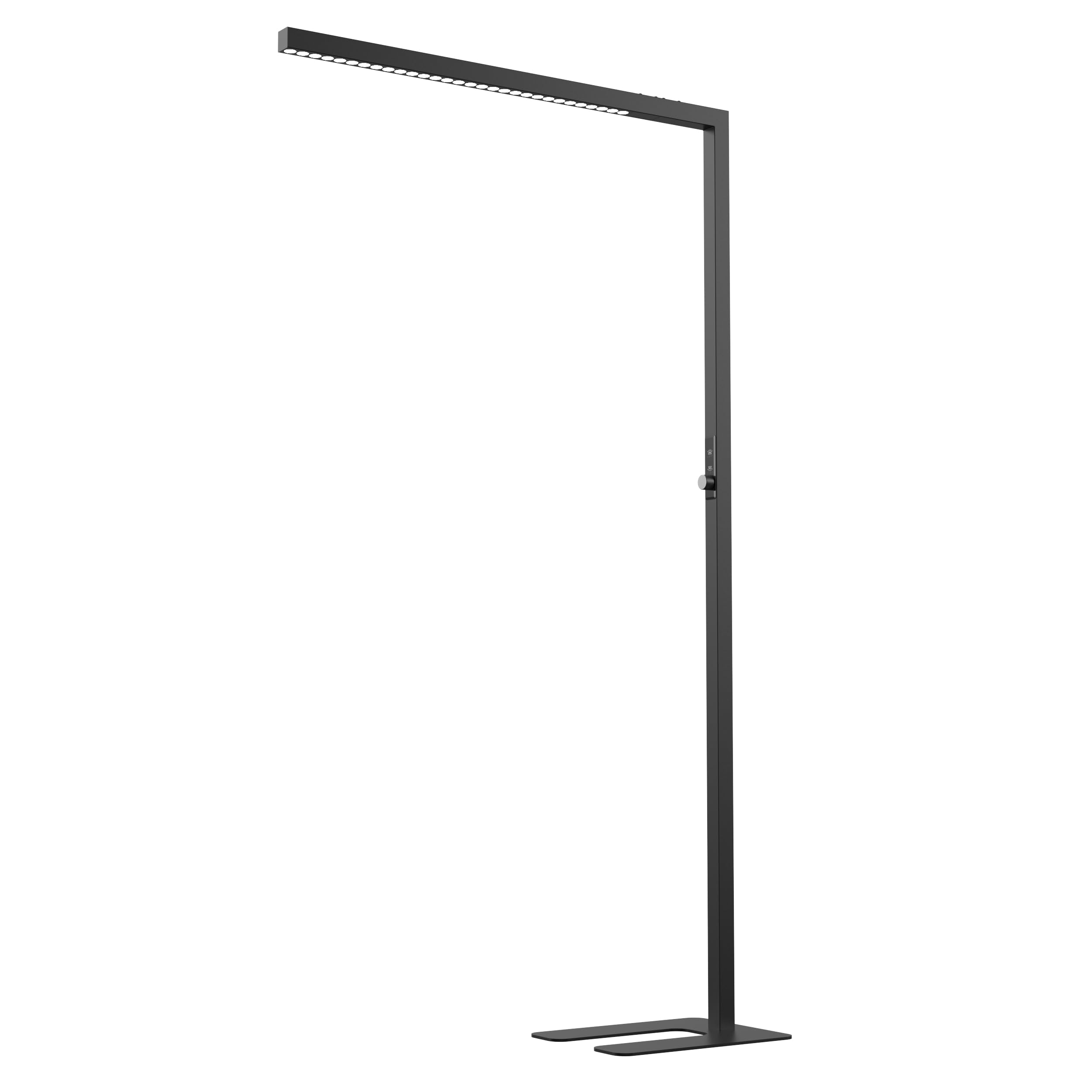 SOLLA LED Augenpflege Einstellbarer Kopf Stehlampe Büro Tageslicht Upgrade, Bürolampe Stehlampe Uplight und Downlight, 15W+30W UGR≤16, Geeignet für Büros, Bibliotheken,Konferenzräume-Schwarz