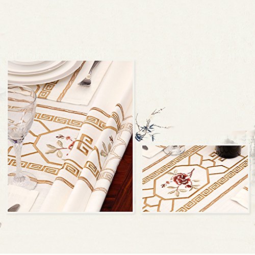 Nappe rectangulaire en polyester et coton pour table de fête - 4