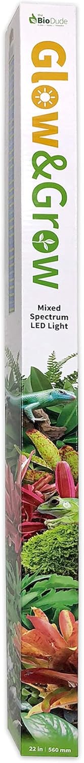 The Bio Dude 22" Glow & Grow Best Plant Growth Reptile & Amphibian LED Bulb for terrariums