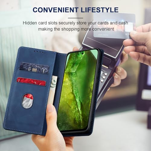 Image of Jasonyu Flip Wallet Case for Google Pixel 8A,Blue