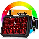 Auxbeam 12 Gang Switch Panel RGB RB120 Toggle Momentary Pulsed Dimmable Backlight Multifunction Switch Panel Two Sided Output for 12-24V Truck Offroad UTV ATV Car Marine Waterproof 2 Years Warranty