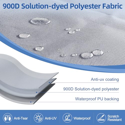 900D Ski & Wakeboard Tower Boat Cover, Waterproof Fade and Tear Resistant Boat Cover, Full Metal Fittings Trailerable Boat Covers 20-22FT Fits V-Hull,Runabout with Ski/Wakeboard Towers - Image 5