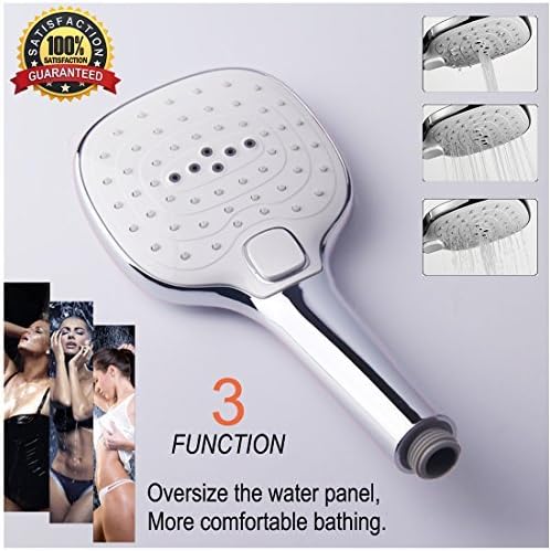 High Pressure Multi-functions Handheld Shower Head/4.7 Inch Large Panel, Rain-like Ultra-comfortable Shower / Multi-layer Chrome Plated ABS/Or Shower Combo:with Hose, Bracket(Separate handheld shower)