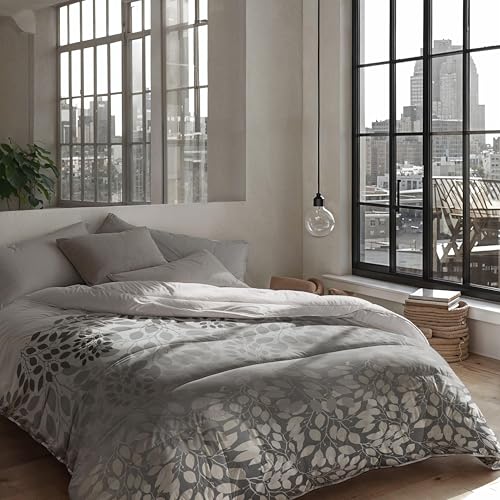 Zelesta Royalbed Bettdecke 4 Jahreszeiten - Bettwäsche winterdecke und Sommer-Bettdecke warm Duvet - Waschbare bettdecke ohne Bezug - Anti-Allergene Steppdecke (Silver Wilderness, 240x200cm (XL))