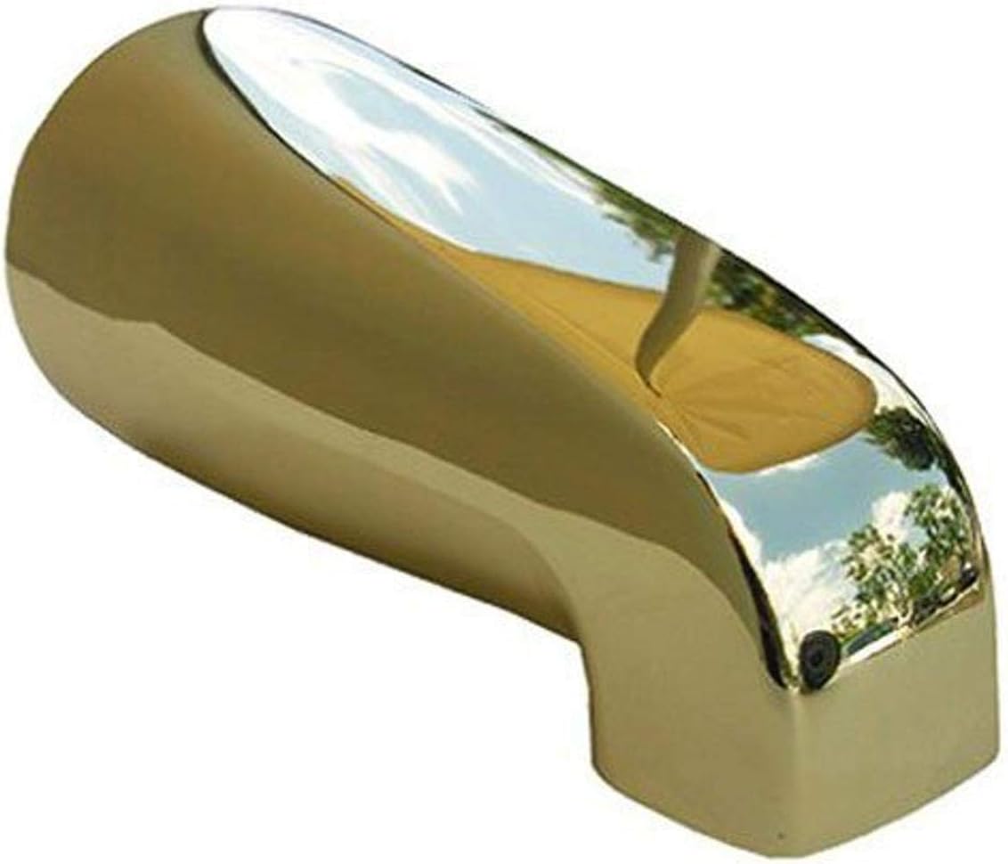 LASCO 08-1103 4 in 1 Fits Most Connection Bathtub Spout, Polished Brass Finish